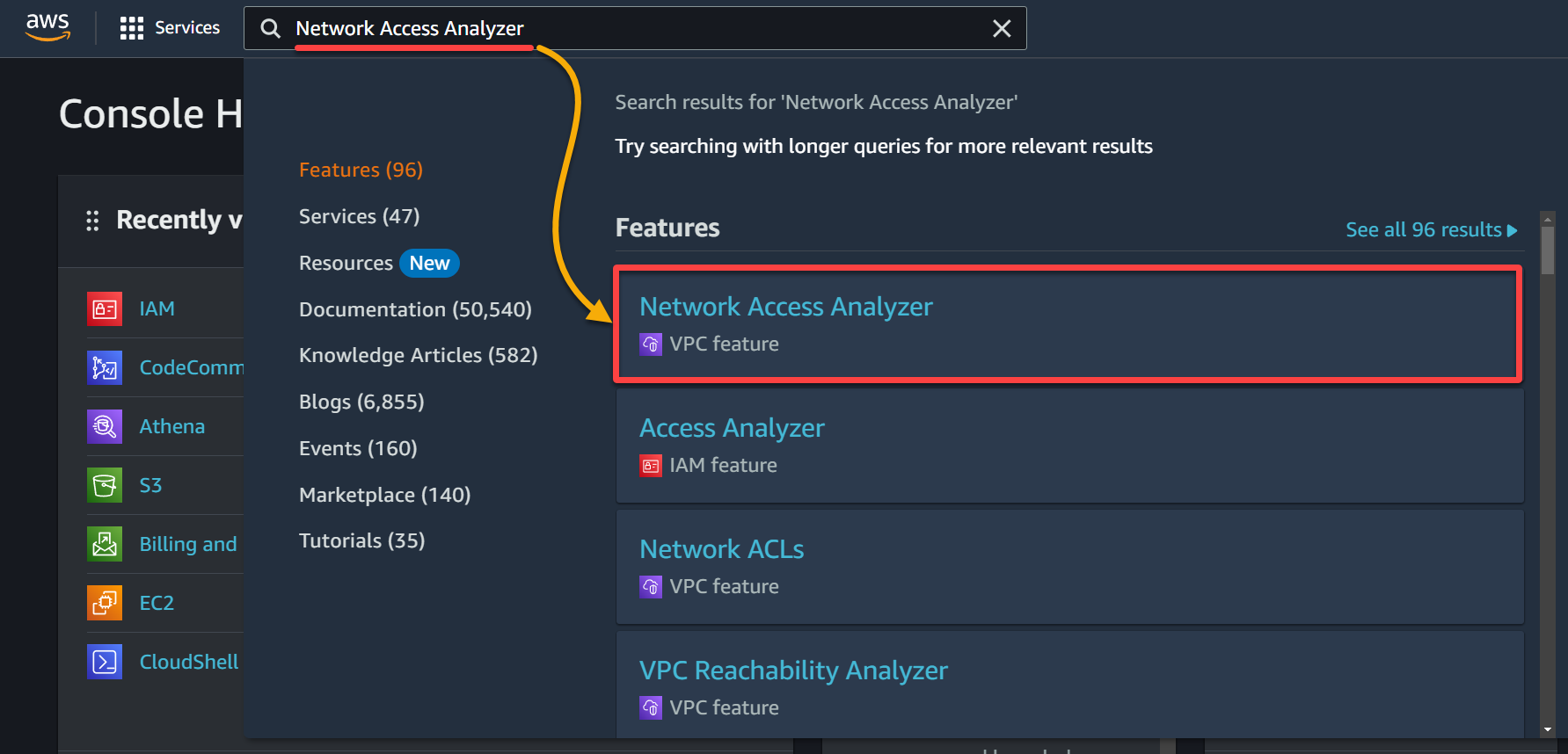 Accessing the Network Access Analyzer dashboard