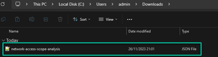 Verifying the exported network analysis