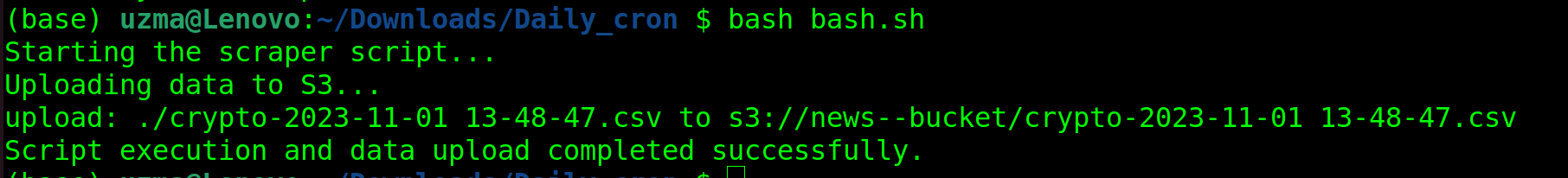 Testing the bash script