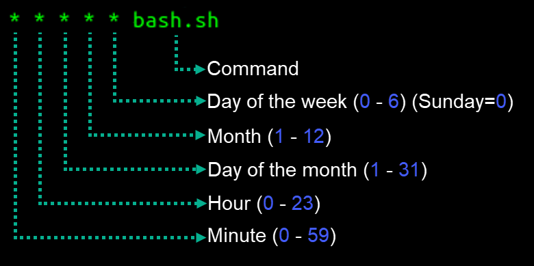 Illustrating the cron job syntax