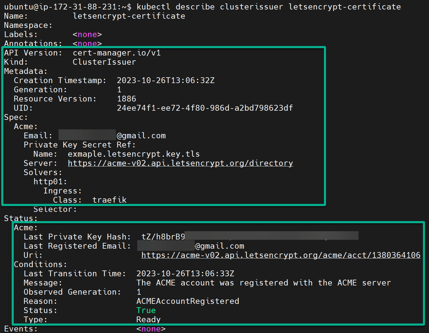 Checking a deployed ClusterIssuer