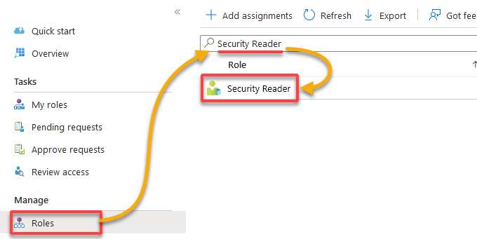 Accessing the Security Reader role
