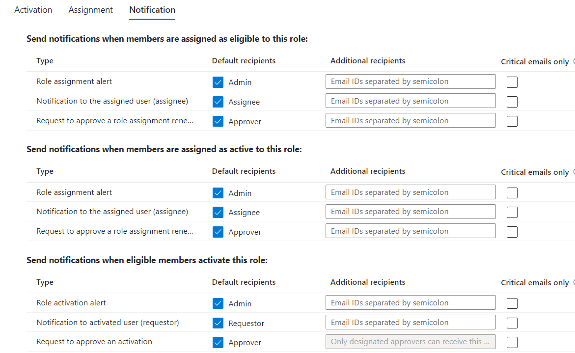 Enabling all notification settings