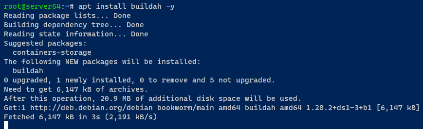 Installing buildah on Linux via APT