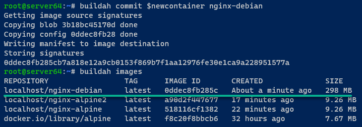 Creating a new OCI image (nginx-debian) from scratch