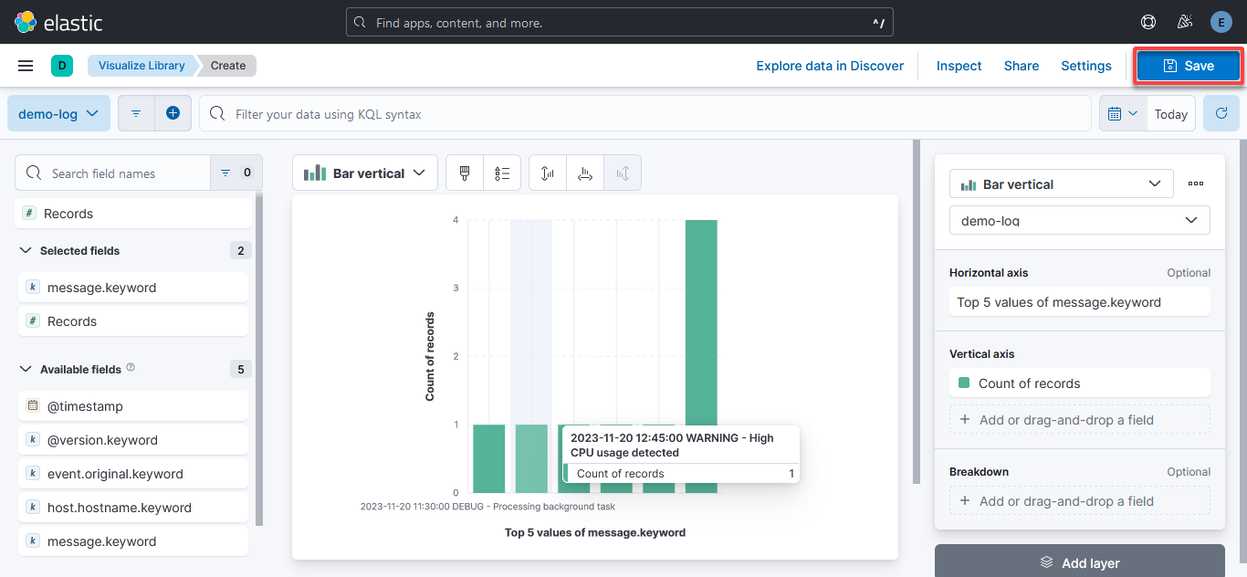 Saving the new data visualization