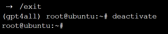 Exiting the REPL and deactivating the virtual environment