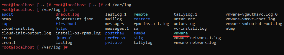 Listing all logs in the logs directory (/var/log)