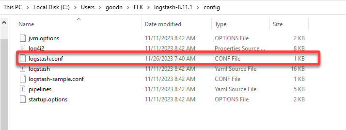 Creating a Logstash configuration file