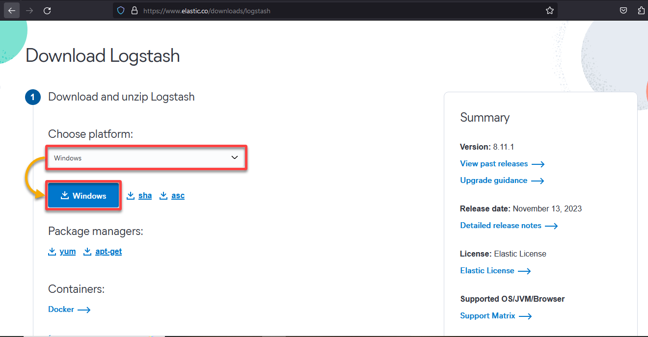 Downloading Logstash