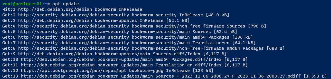 Adding PostgreSQL repository and updating package index 