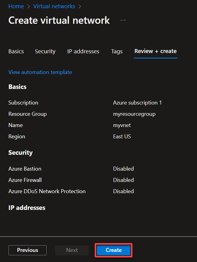 Deploying the new virtual network