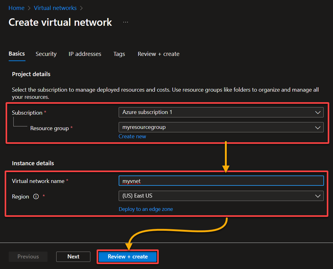 Setting up your virtual network