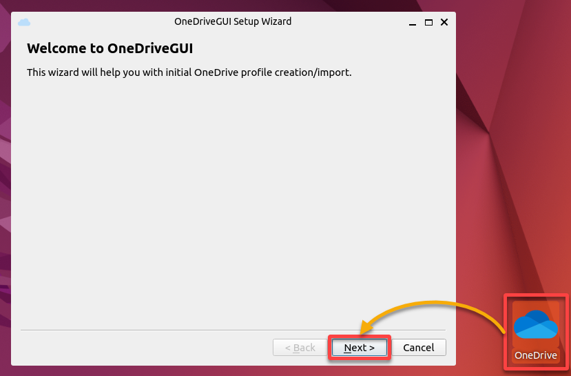 Launching the OneDriveGUI Setup Wizard