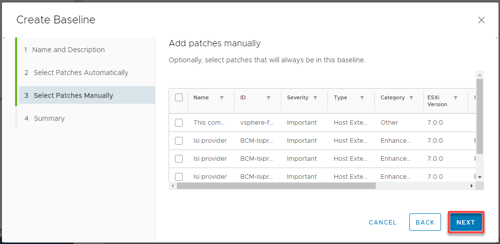 Selecting additional patches as necessary