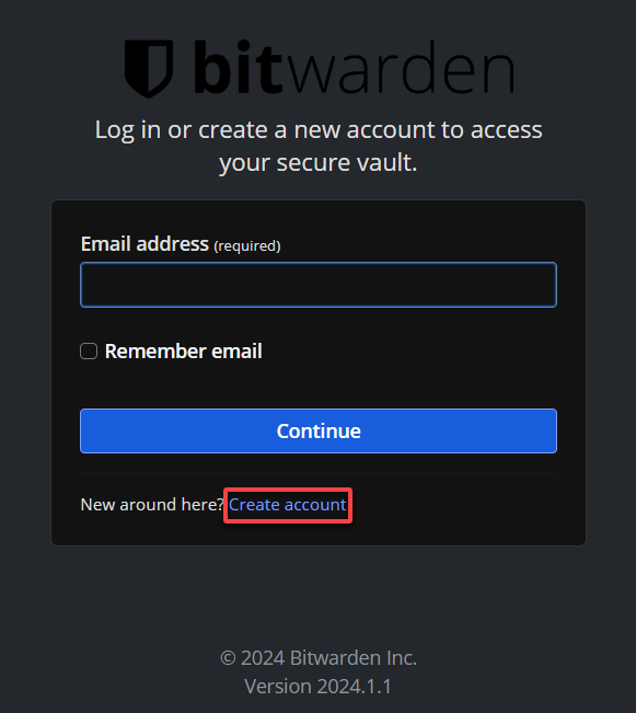 Creating a Bitwarden account