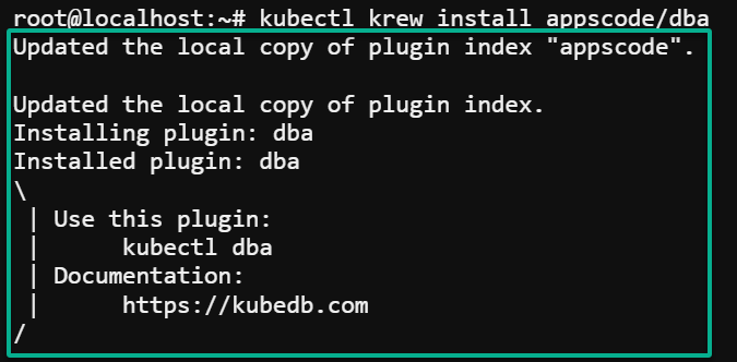 Installing a plugin (db) from a custom plugin index (appscode)