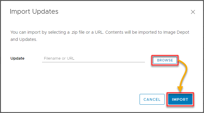 Locating and confirming the ESXi patch to import