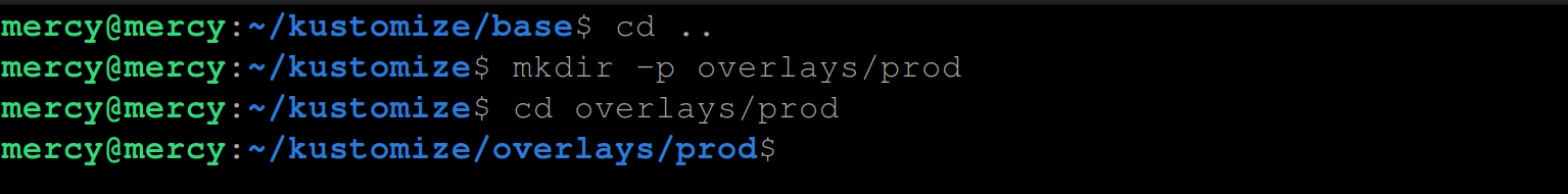 Creating an overlays/prod directory