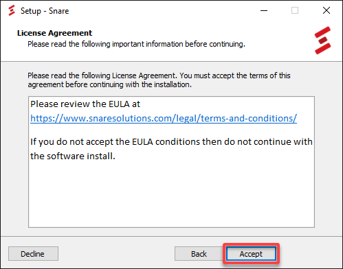 Accepting the EULA