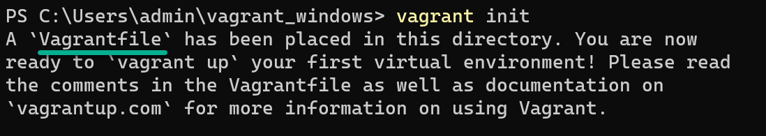 Initiating a new Vagrant environment