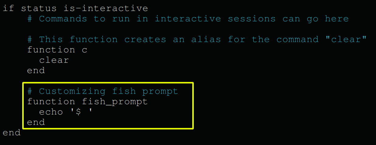Customizing the fish shell prompt 