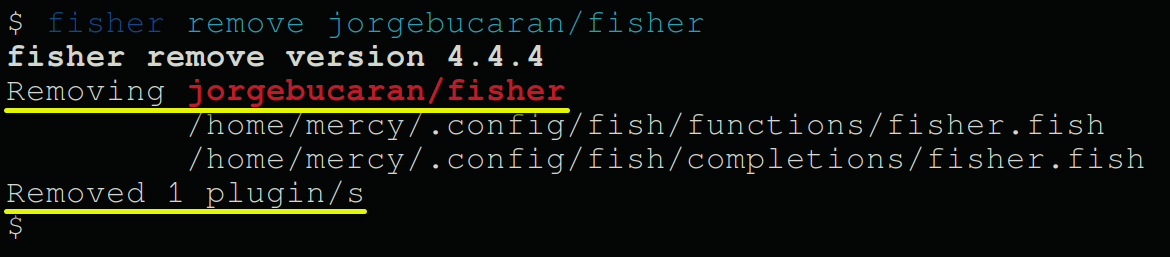 Removing Fisher only