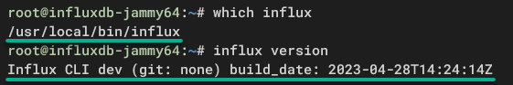 Verifying the Influx CLI version installed