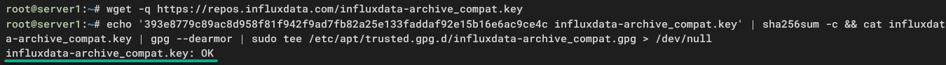 Downloading and converting the InfluxDB repository key to .gpg