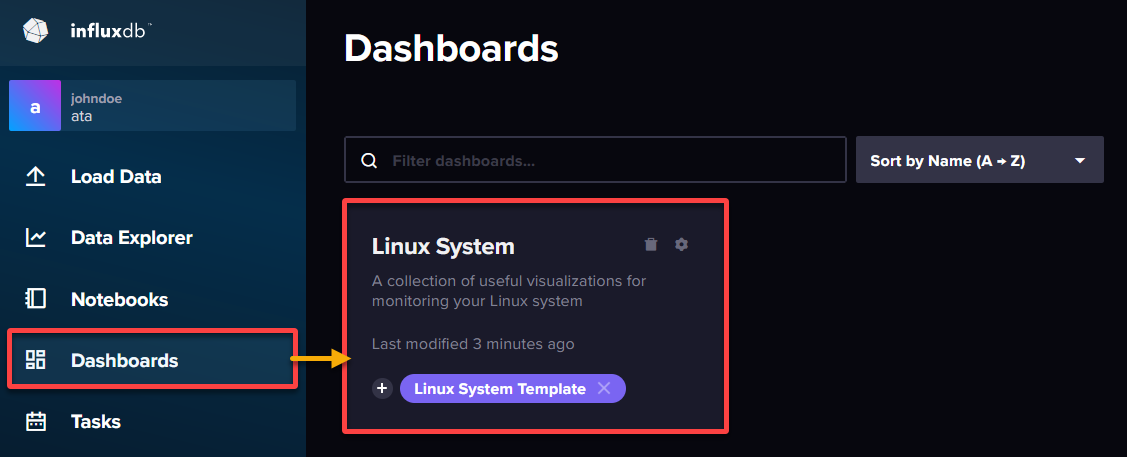 Accessing the Linux System dashboard 