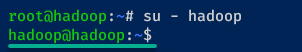 Logging in as the hadoop user