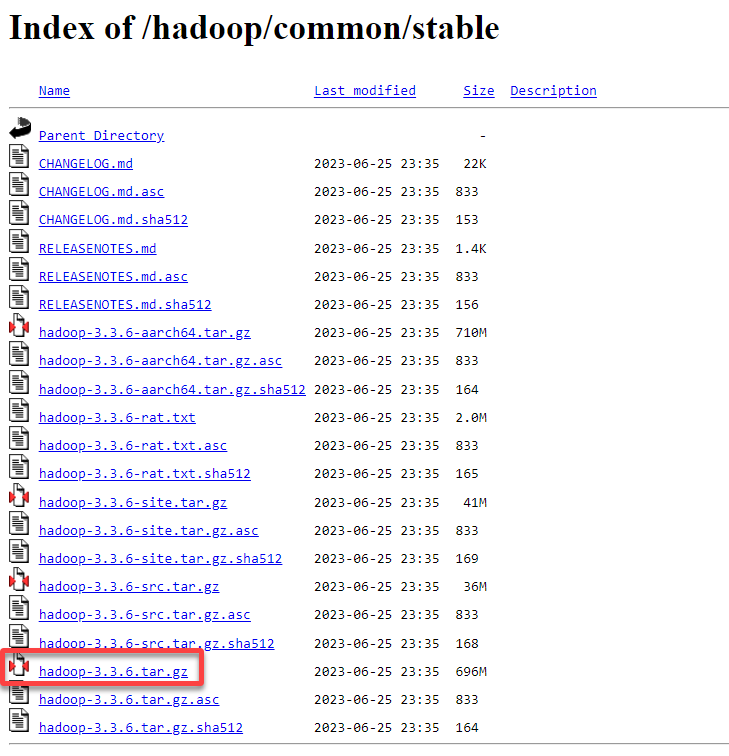 Copying the link for the Apache Hadoop stable version