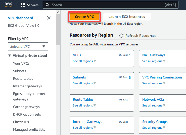 Creating a new VPC