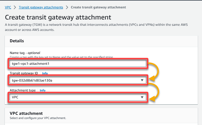 Configuring the attachment details