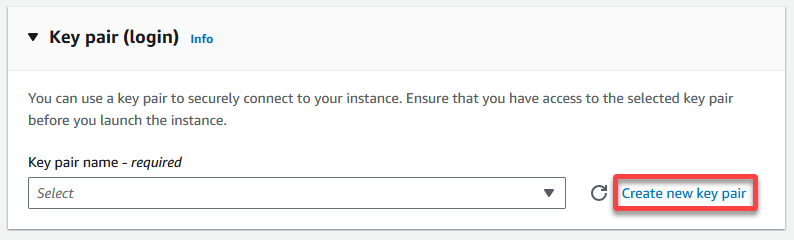 Creating a new key pair for a secure EC2 instance connection