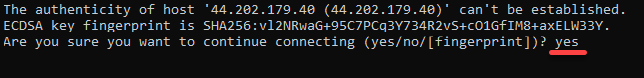 Authenticating the EC2 instance connection