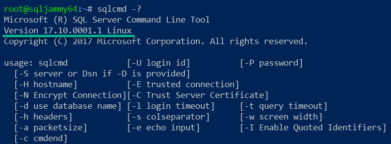 Checking the MSSQL Tools version installed