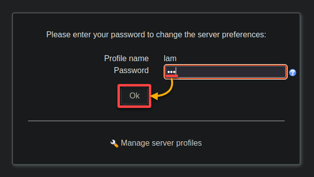 Authenticating access to the LAM web interface