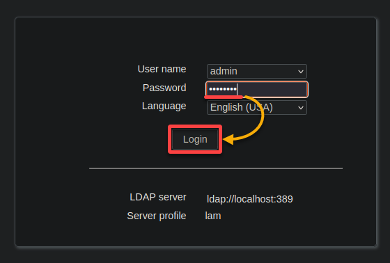 Logging in to the OpenLDAP server
