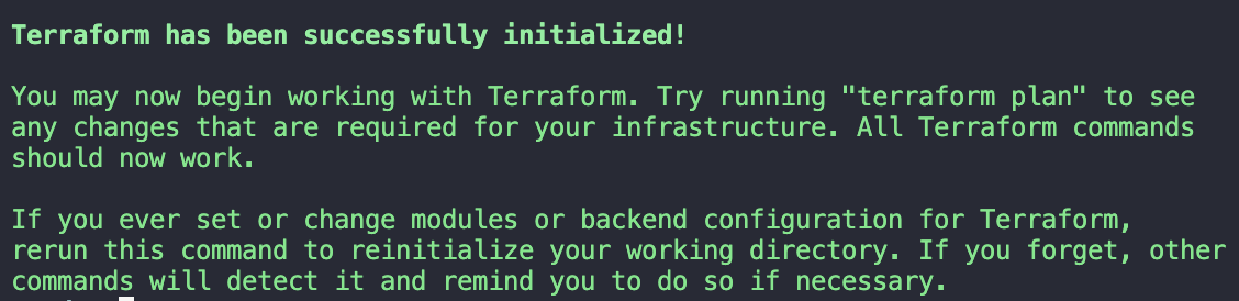 Initializing Terraform working directory 