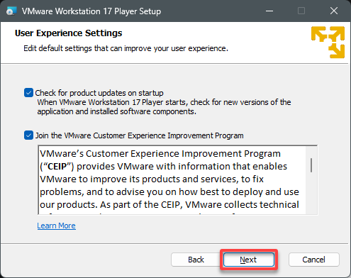 Keeping default user experience settings