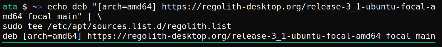 Adding the repository URL to the local apt 
