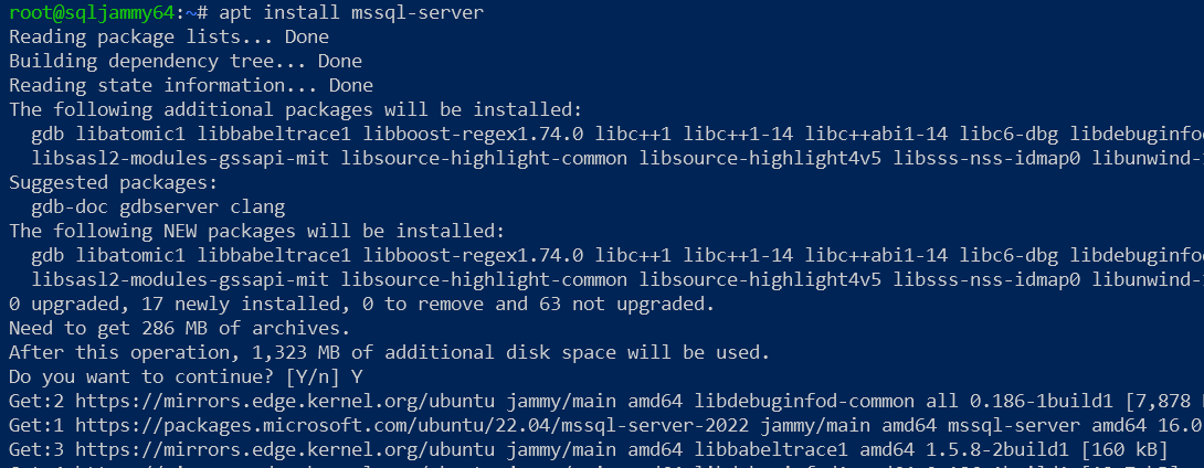 Installing the MS SQL Server via APT