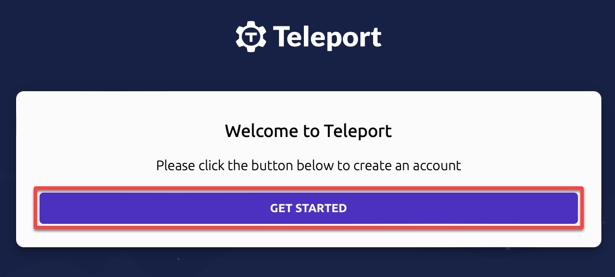 Accessing the Teleport sign-in page