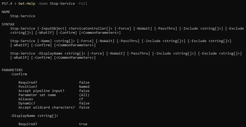 Checking if the Stop-Service command supports pipe input