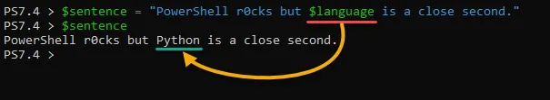 Expanding a variable within a string