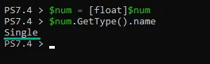 Casting a variable to a floating point