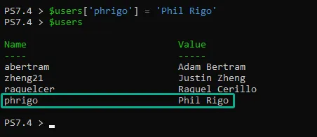 Adding elements to a hashtable