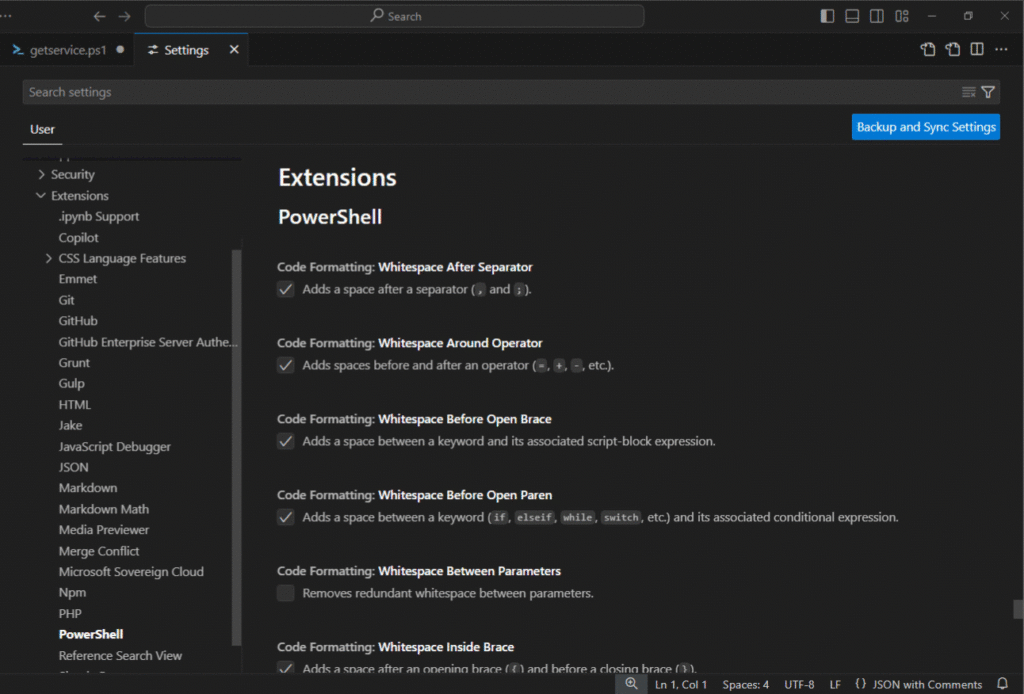 Accessing the User Settings (JSON)