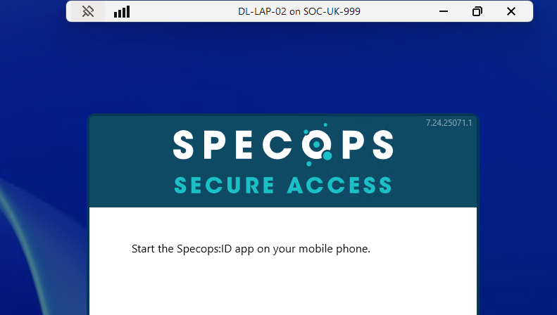 Remote Desktop MFA authentication